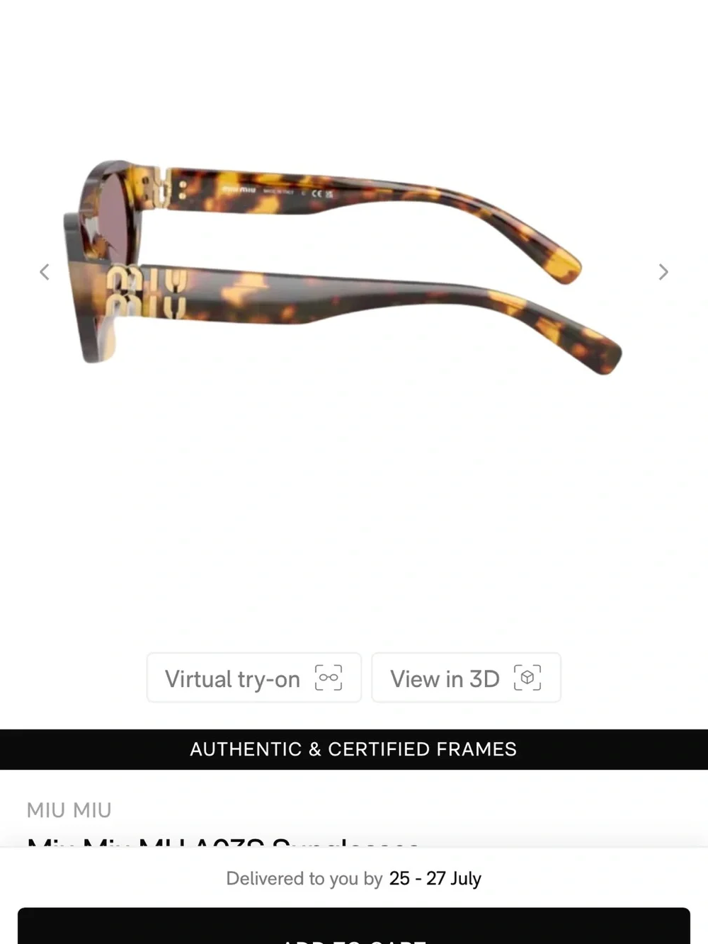 Miu Miu Tortoiseshell Cat-Eye Sunglasses - Brown/Amber